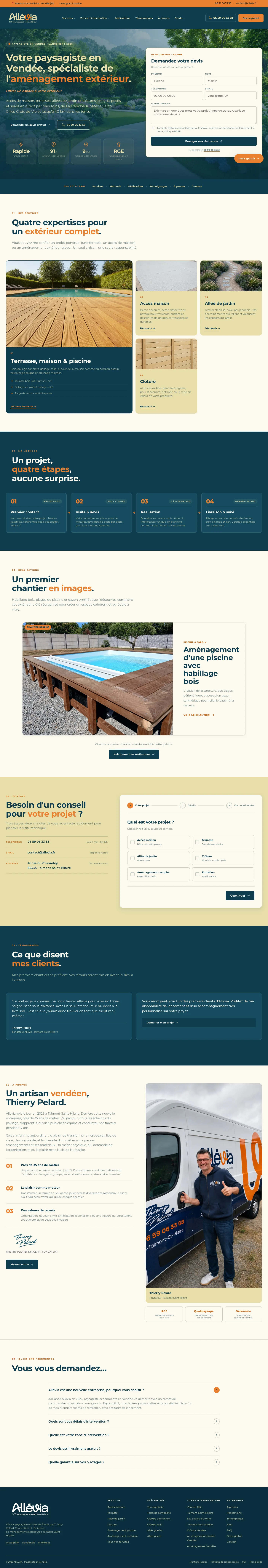 Page d’accueil de Allevia sur ordinateur